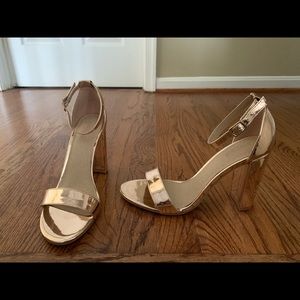 Metallic heels, never worn